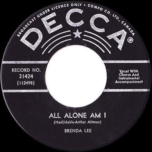 Brenda Lee : All Alone Am I / Save All Your Lovin' For Me (7", Single)