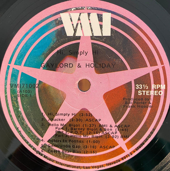 Ron Gaylord And Burt Holiday* : Hi! Simply Hi! (LP)
