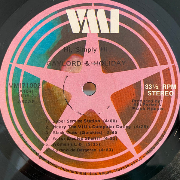Ron Gaylord And Burt Holiday* : Hi! Simply Hi! (LP)