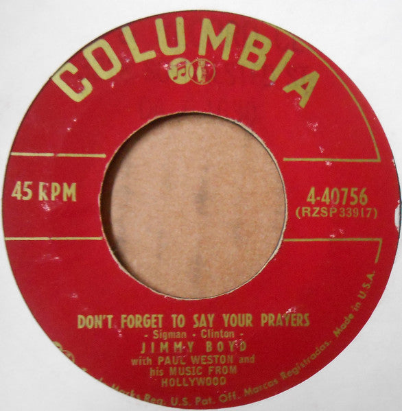 Jimmy Boyd : Little Dog / Don't Forget To Say Your Prayers (7")
