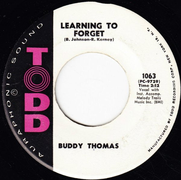 Buddy Thomas : Learning To Forget (7", Single)
