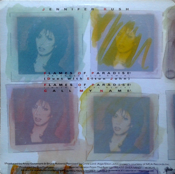 Jennifer Rush With Elton John : Flames Of Paradise (12")