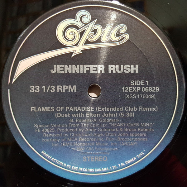 Jennifer Rush With Elton John : Flames Of Paradise (12")