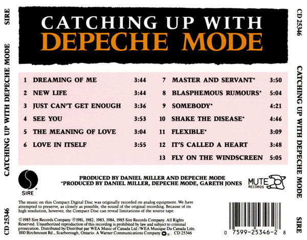 Depeche Mode : Catching Up With Depeche Mode (CD, Comp, RP)