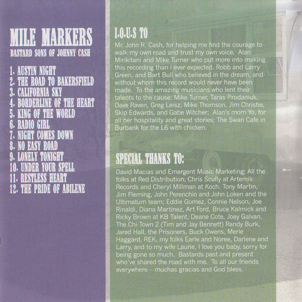 Bastard Sons Of Johnny Cash : Mile Markers (CD, Album)