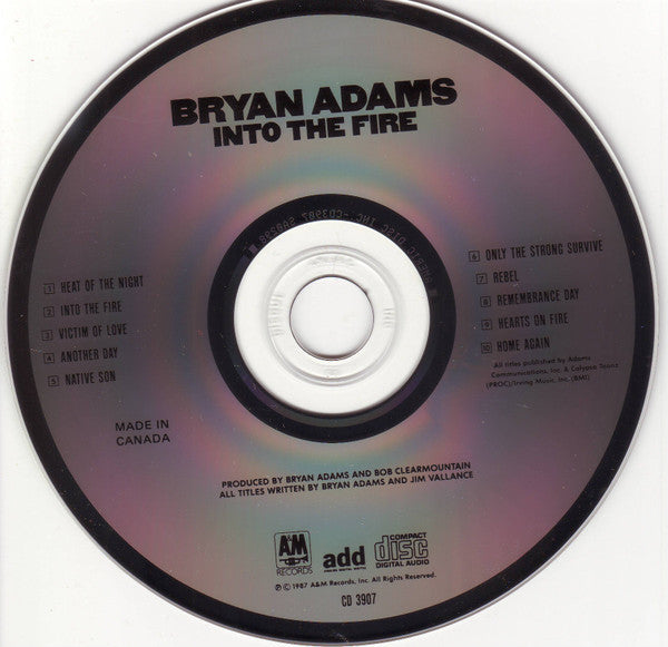 Bryan Adams : Into The Fire (CD, Album)