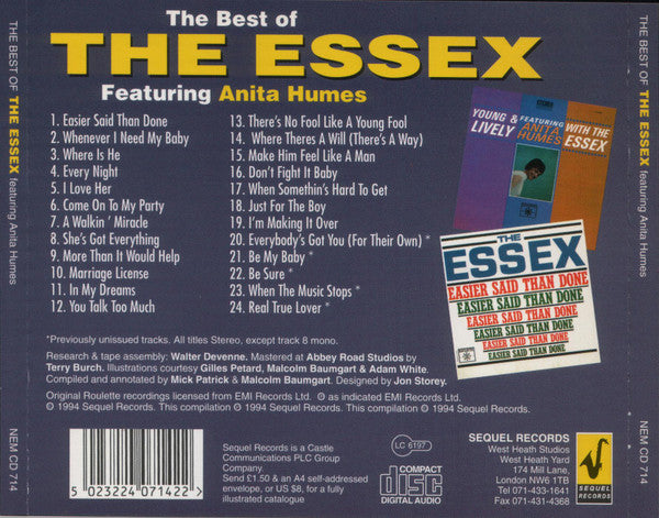 The Essex : The Best Of The Essex (CD, Comp)