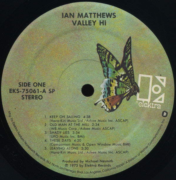 Iain Matthews : Valley Hi (LP, Album, SP )