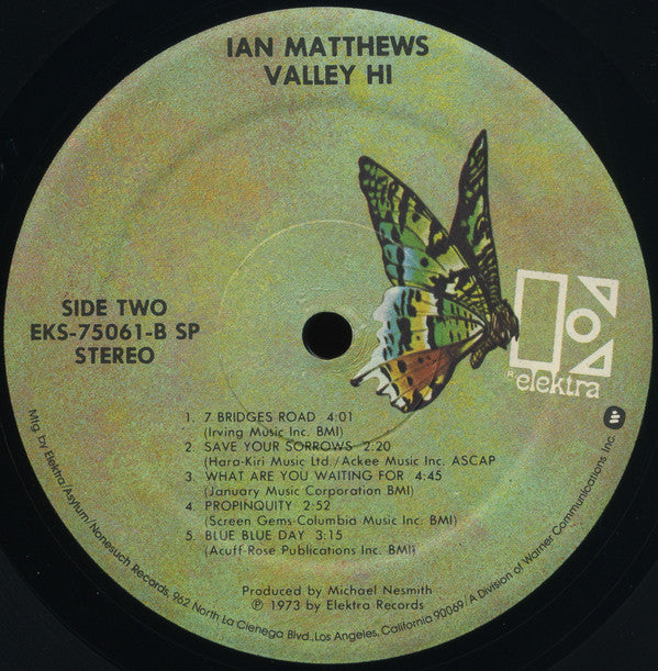 Iain Matthews : Valley Hi (LP, Album, SP )