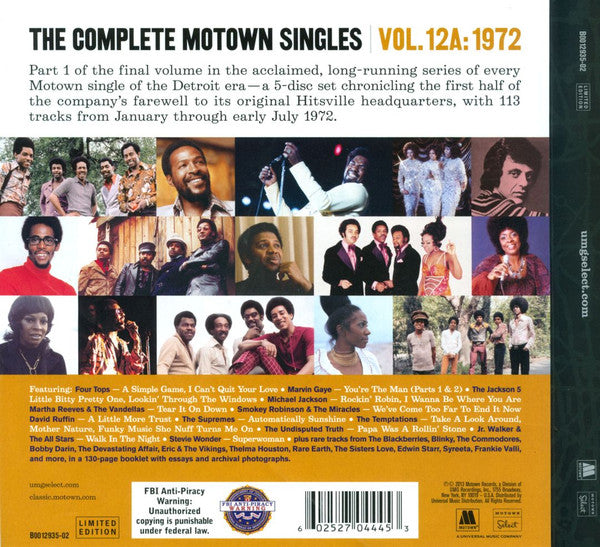 Various : The Complete Motown Singles | Vol. 12A: 1972 (7", Single + 5xCD, Comp, Ltd, RM + Box)