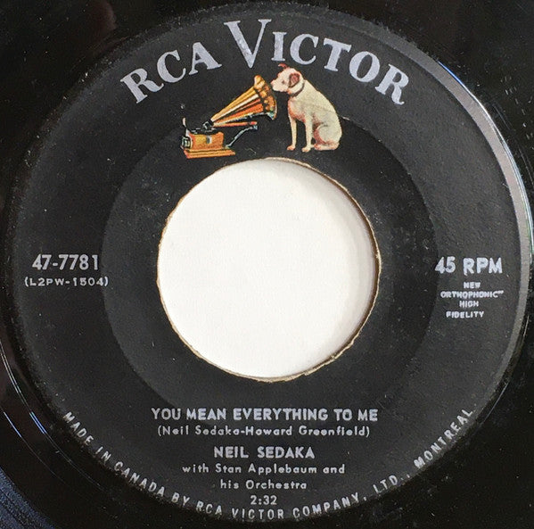 Neil Sedaka With Stan Applebaum And His Orchestra : You Mean Everything To Me / Run Samson Run (7", Single)