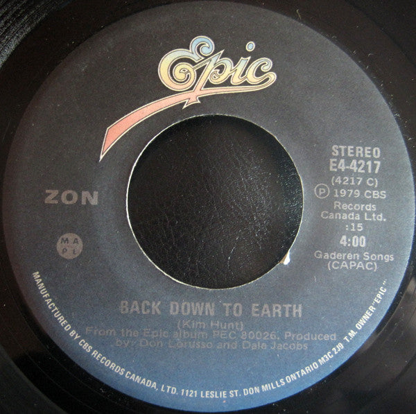 Zon (2) : Back Down To Earth (7")