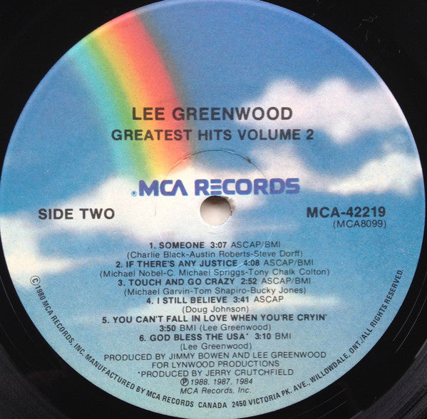 Lee Greenwood : Greatest Hits Volume Two (LP, Album, Comp)