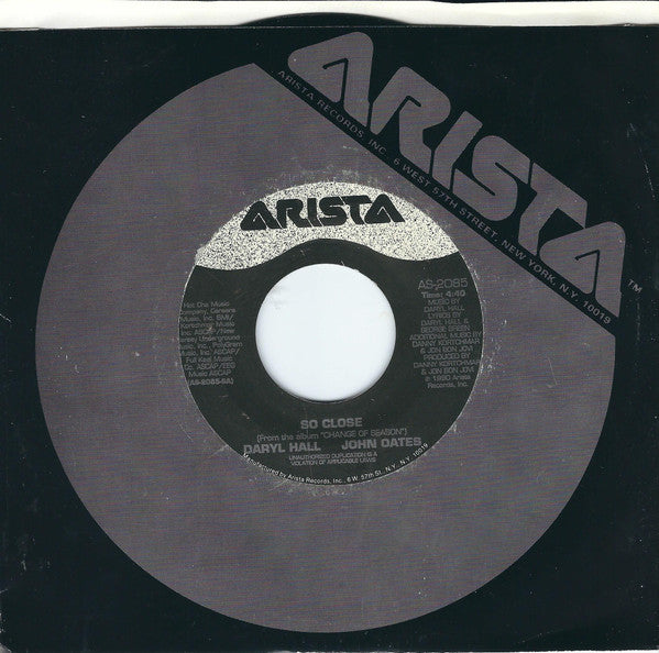 Daryl Hall John Oates* : So Close (7")