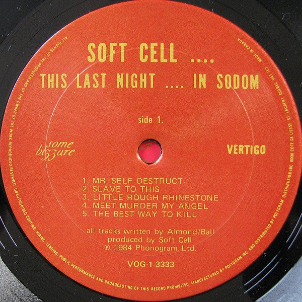 Soft Cell : This Last Night In Sodom (LP, Album)