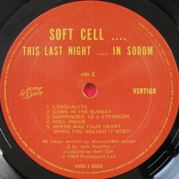 Soft Cell : This Last Night In Sodom (LP, Album)