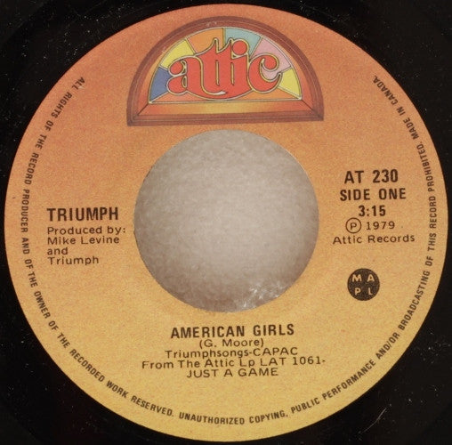 Triumph (2) : American Girls (7", Single)