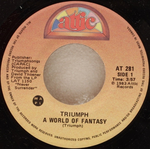 Triumph (2) : A World Of Fantasy (7", Single)