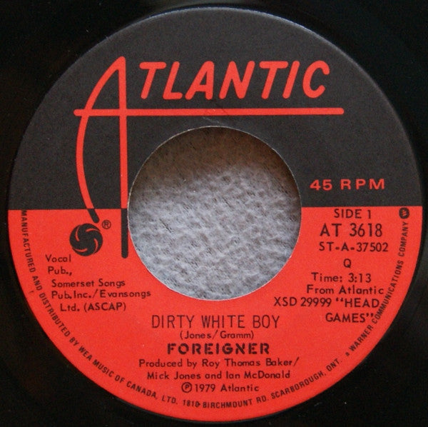 Foreigner : Dirty White Boy (7", Single)