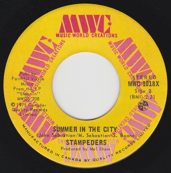 Stampeders* : New Orleans / Summer In The City (7", Single)