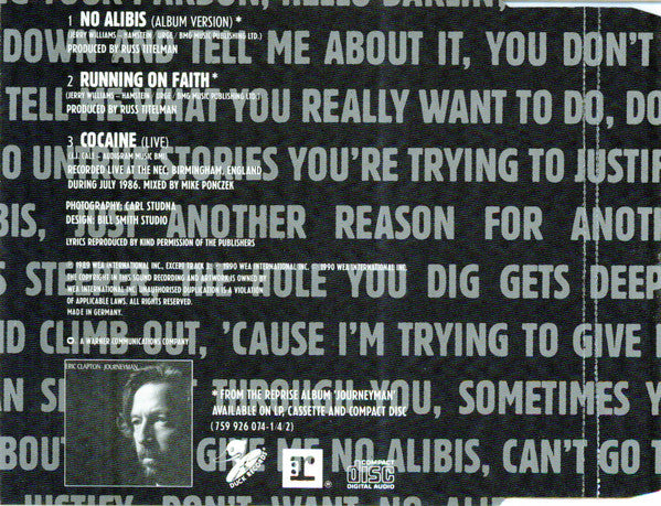 Eric Clapton : No Alibis (CD, Single)