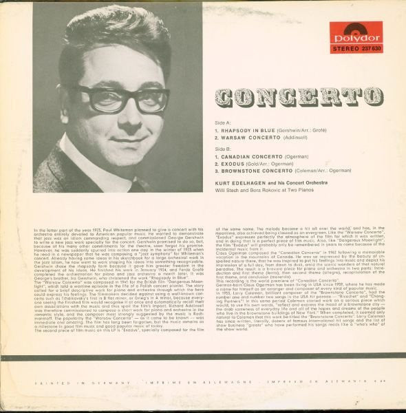 Orchester Kurt Edelhagen, Willi Stech, Bora Roković : Concerto (LP)