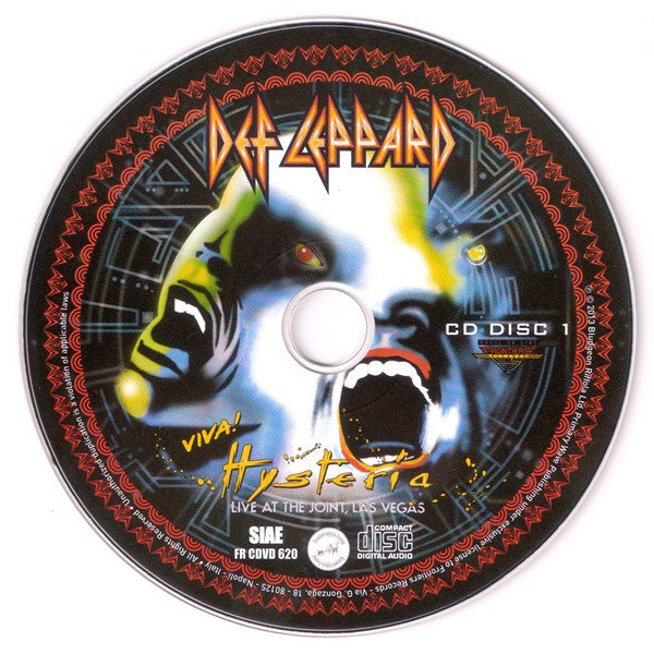 Def Leppard : Viva! Hysteria - Live At The Joint, Las Vegas (DVD-V, Multichannel, NTSC + 2xCD, Album + Dlx, Dig)