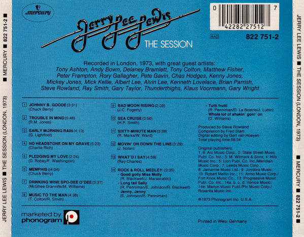 Jerry Lee Lewis : The Session Recorded In London With Great Guest Artists (CD, Album)