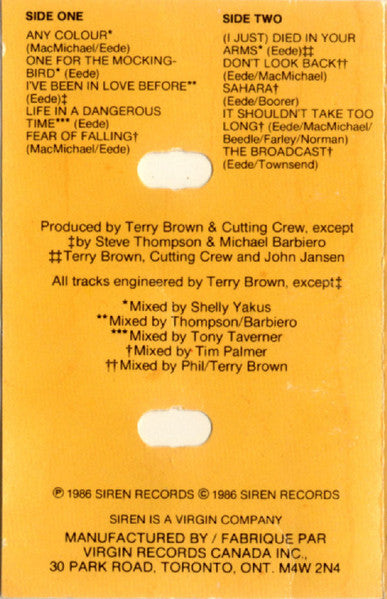 Cutting Crew : Broadcast (Cass, Album, Chr)