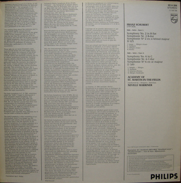 Franz Schubert - The Academy Of St. Martin-in-the-Fields, Sir Neville Marriner : Symphonies Nos. 2 & 6 (LP)