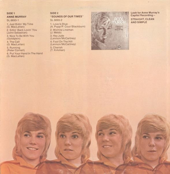 Anne Murray, The Sounds Of Our Times : Anne Murray Plus Instrumentals By The Sounds Of Our Times (LP, Comp)
