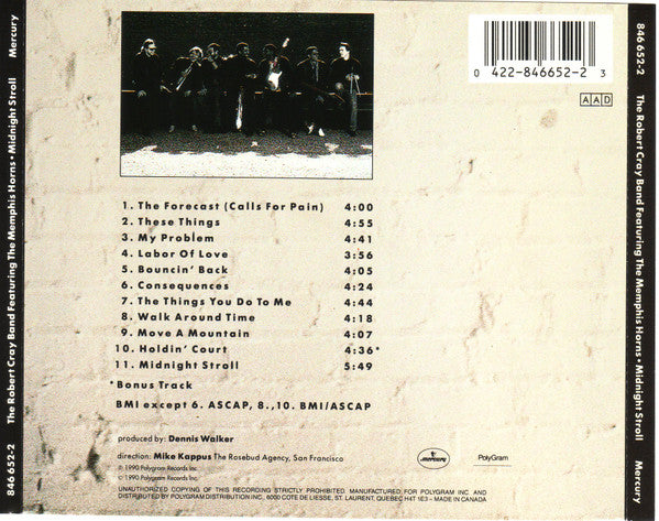The Robert Cray Band : Midnight Stroll (CD, Album)
