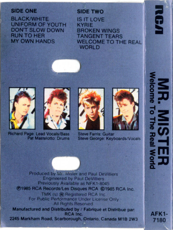 Mr. Mister : Welcome To The Real World (Cass, Album, RE, Dol)