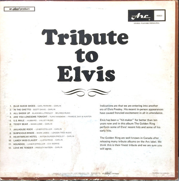 The Golden Ring : Tribute To Elvis (LP)
