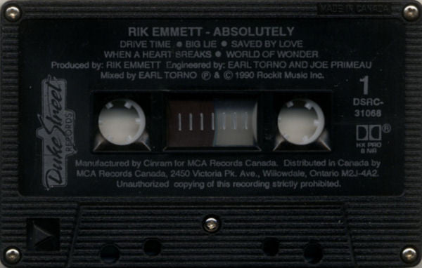 Rik Emmett : Absolutely (Cass, Album, Dol)