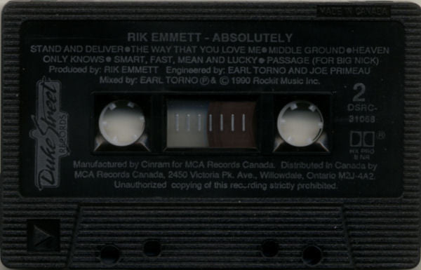 Rik Emmett : Absolutely (Cass, Album, Dol)