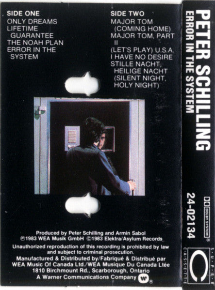 Peter Schilling : Error In The System (Cass, Album, Dol)