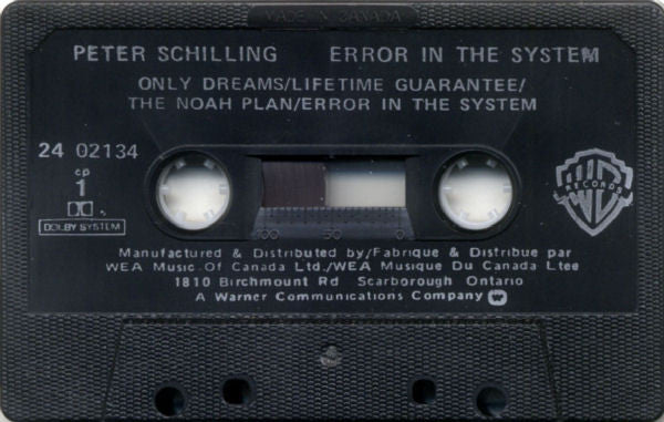Peter Schilling : Error In The System (Cass, Album, Dol)