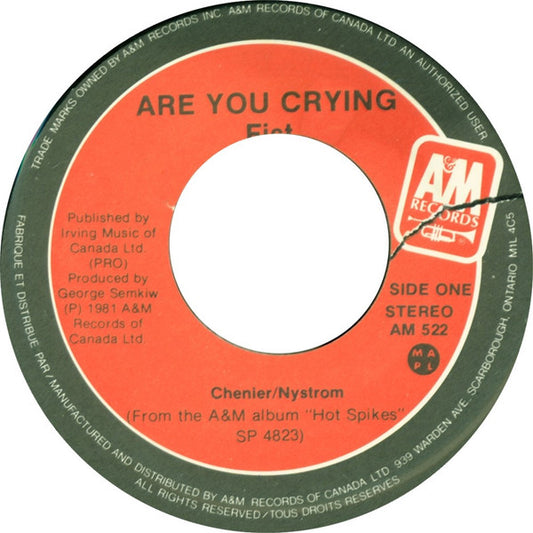 Fist : Are You Crying (7", Single)