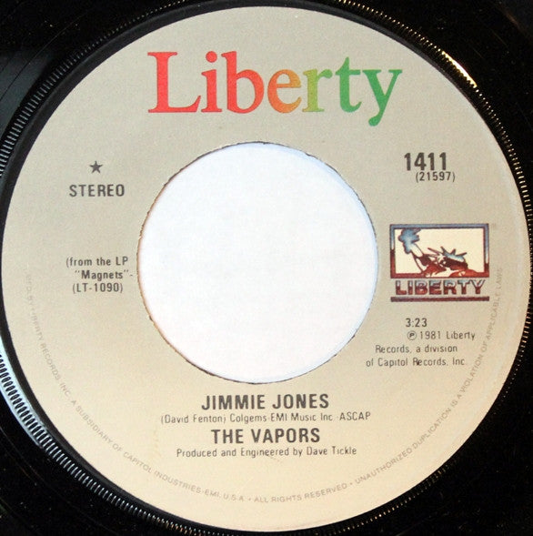 The Vapors : Jimmie Jones (7", Single)