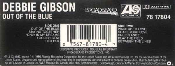 Debbie Gibson : Out Of The Blue (Cass, Album, Dol)