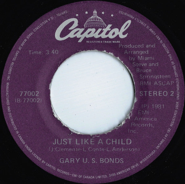 Gary U.S. Bonds : Your Love (7")