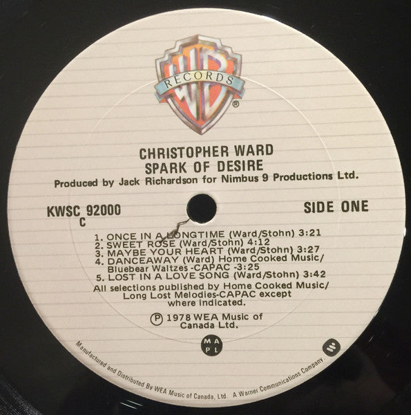 Christopher Ward : Spark Of Desire (LP)