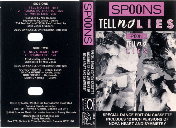Spoons : Tell No Lies (Special Dance Edition) (Cass, EP, Dol)