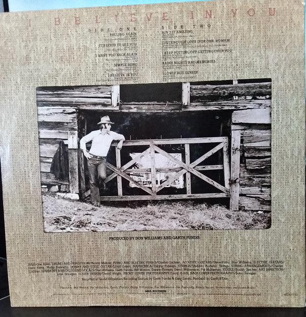 Don Williams (2) : I Believe In You (LP, Album, Pin)