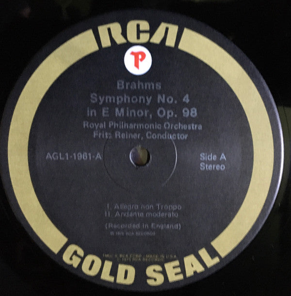 Fritz Reiner Conducts Royal Philharmonic Orchestra :  Symphony No.4 In E Minor, Opus 98 (LP, RE)