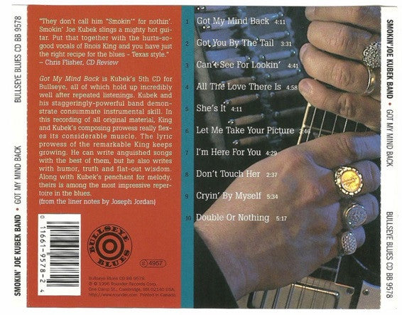Smokin' Joe Kubek Band* Featuring  Bnois King : Got My Mind Back (CD, Album)