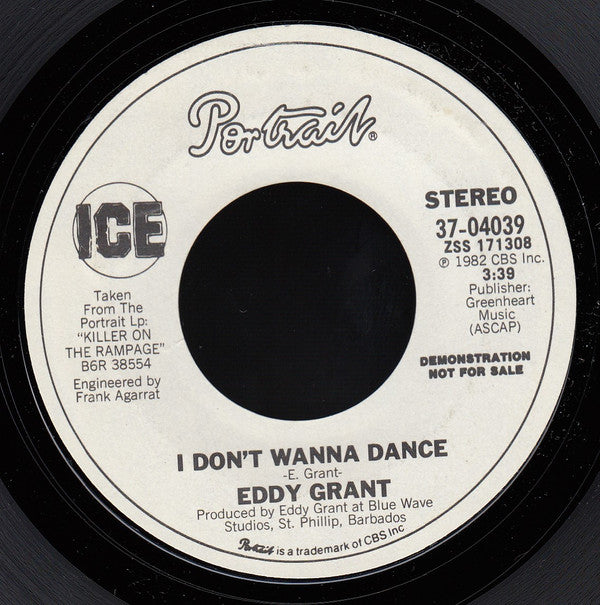 Eddy Grant : I Don't Wanna Dance (7", Promo, Styrene)