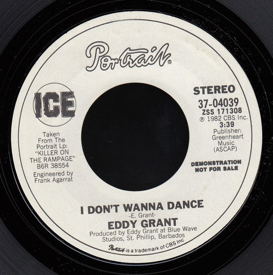 Eddy Grant : I Don't Wanna Dance (7", Promo, Styrene)