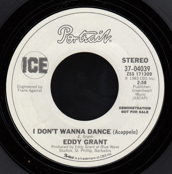 Eddy Grant : I Don't Wanna Dance (7", Promo, Styrene)